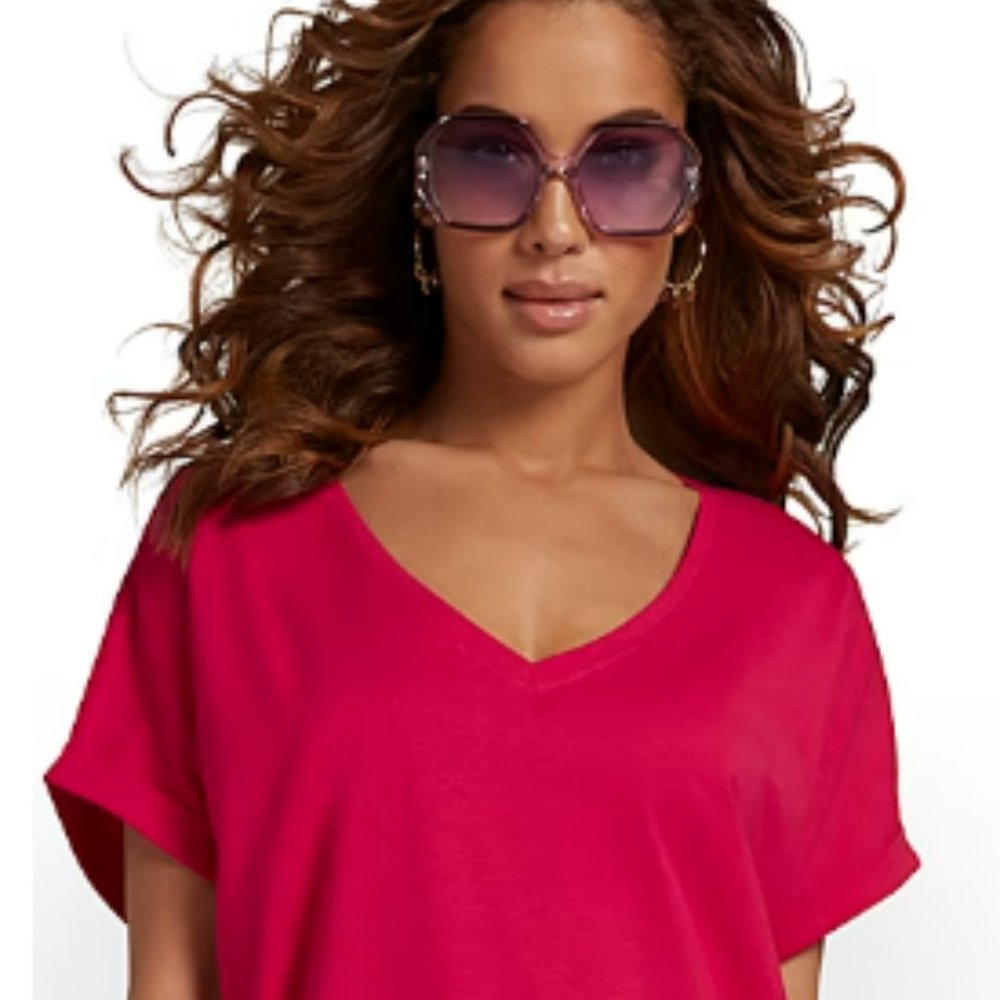 NY&C V-Neck Perfect Tee Dress- XS (runs larger)